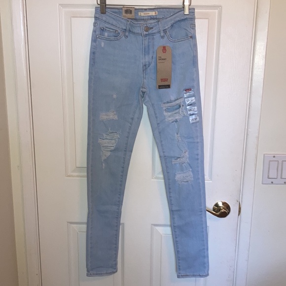NWT Levi's 711 Hypersoft Ripped Jeans 25 MSRP $69.50 - Picture 2 of 8